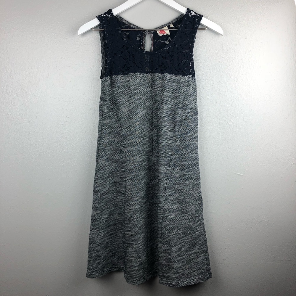 Lilka Anthro Sleeveless Navy Crochet Dress